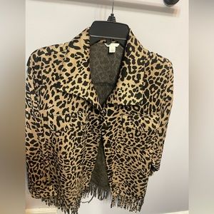 Cheetah print jacket with fringe